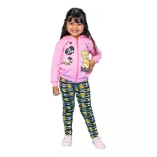 Kit 4 Conjunto Moletom Infantil Blusa Zíper E Calça Legging