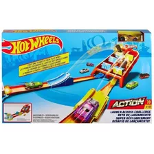 Hot Wheels Pista Vueltas Y Choques Reto De Lanzamiento Color Azul