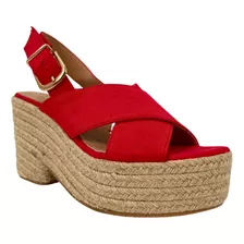 Sandalias Taco Rojo