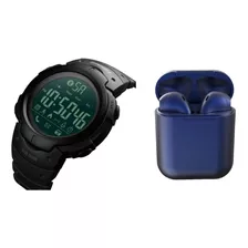 Smartwatch Skmei 1301 Black + Audifonos Bluetooth I12