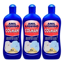 Kit 3 Anil Líquido Colman Branqueador Clareador Roupas 200ml