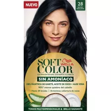 Kit Tintura Wella Professionals Soft Color Tinte De Cabello Tono 28 Negro Azulado Para Cabello