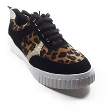 Tênis Feminino Animal Print Onça Anaflex Tamanho Grande