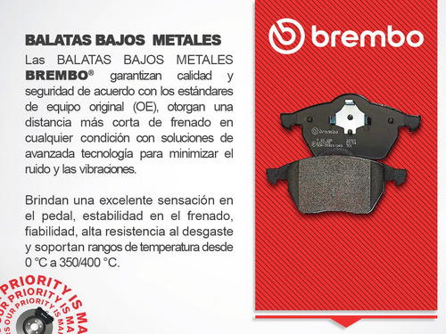 Balatas Bajos Metales Del + Tras Envoy Xuv V8 5.3l 04 Brembo Foto 4