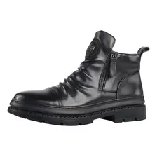 Botas Masculinas De Couro Casuais De Cano Alto Em Estilo Bri