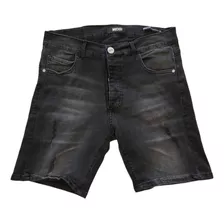 Bermuda Jean Hombre Mockba By Farenheite Mous Negra Gastada