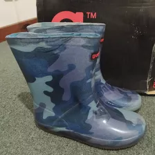 Botas De Lluvia Camufladas Azules Nenes Chicos Kids Moda 