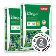 Papel Blanco Oficio (scribe Verde) -2 Paquetes (1,000 Hojas)