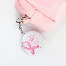 Lembrancinha Outubro Rosa 50 Chaveiro Espelho Personalizado