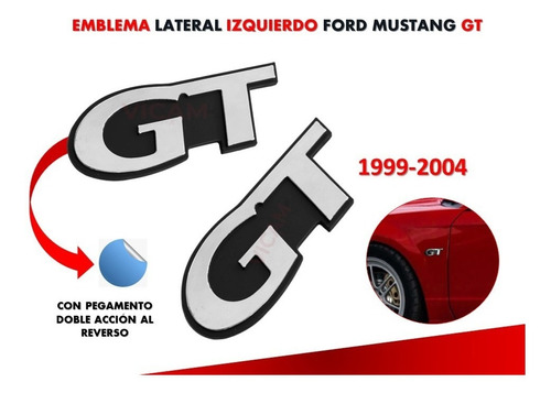 Emblema Lateral Ford Mustang Gt 1999-2004 Lado Izquierdo Foto 2