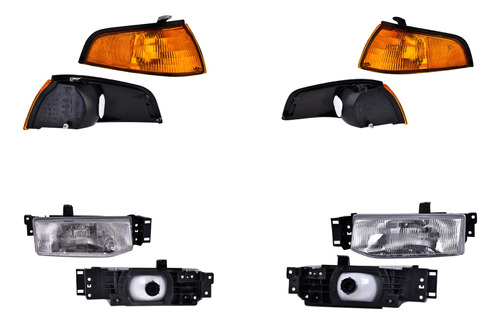 Cuartos + Faros 4 Piezas Depo P/ Ford Escort 1994-1996 Foto 2