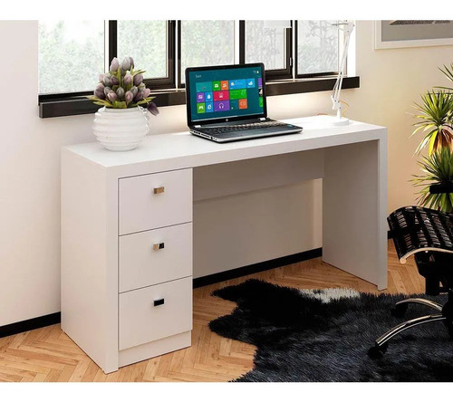 Mesa Computador Me4102 3gavs Branco-tecno Mobili Branco