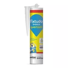 Cola Adesivo Fixtudo Silicone Selante Branco Quartzolit 400g