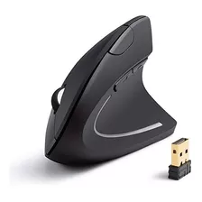 Mouse Óptico Vertical Ergonômico Sem Fio Previne Tendinite Cor Preto