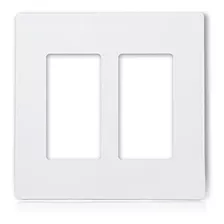 Maxxima 2 Gang Decorativo Outlet Screwless Wall Plate Blanco