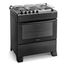 Fogão 5 Bocas Preto Com Mesa Inox Atlas Mônaco Top Bivolt