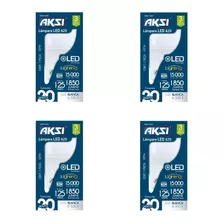 4pz De Foco Led A20, 20w Luz Blanca Aksi 120031