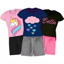 Kit 12 Peças De Roupa Infantil Feminina Menina Atacado Verão