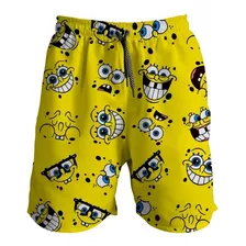 Short Praia Masculino Bob Esponja Estampado Lançamento