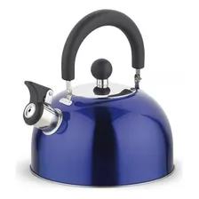 Tetera Acero Inox 2500ml Doral Con Silbato Todas Las Cocina Color Azul