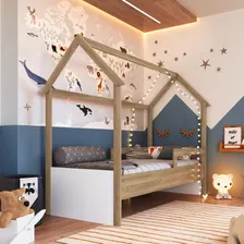 Cama Infantil Montessoriana Com Colchão Aveiro Com Branco