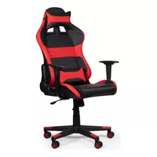 Silla Pc Gamer Premium Racing Asiento Ergonomico Reclinable Color Negro/rojo Material Del Tapizado Cuero Sintético