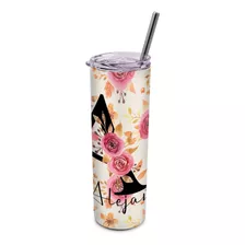 Vaso Termico Tumbler Tumb19 Inicial Y Flores 600 Ml