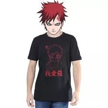 Naruto Shippuden Camiseta Gaara Anime Camisa 100% Algodão