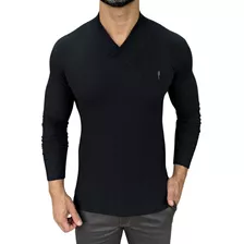 Camiseta Zip-off Gola Transpassada M/l Slim Masculino