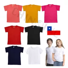 Pack 3 Polera Camiseta Algodón Nacional Niños -manga Corta