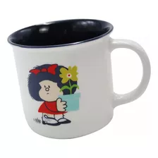 Taza Grande Para Cafe Diseño Mafalda Frases Porcelana 350 Ml Color Blanco