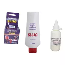 Kit Maquiagem Artística Massa Slug+ Sangue Teatral + Látex