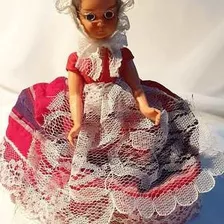 Boneca Vovó Óculos Estilo 1850 Tecido E Plástico 1960 Ok