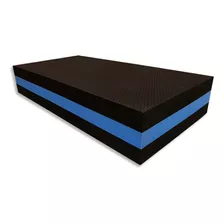 Degrau Step Eva Preto E Azul Fitness 60x30x10cm - 01 Unid