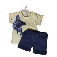 Conjunto Infantil Masculino Verão- Camiseta E Shorts - Bebê