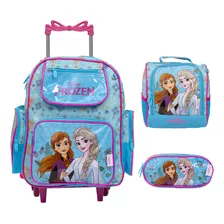 Kit Mochila Infantil Frozen Elsa Anna Rodinha Envio Imediato