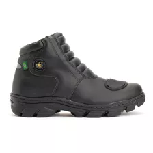 Bota Motoqueiro Couro Impermeável Resistente Motoboy Oferta