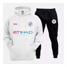 Conjunto Moletom Premium Masculino Manchester City Blusa