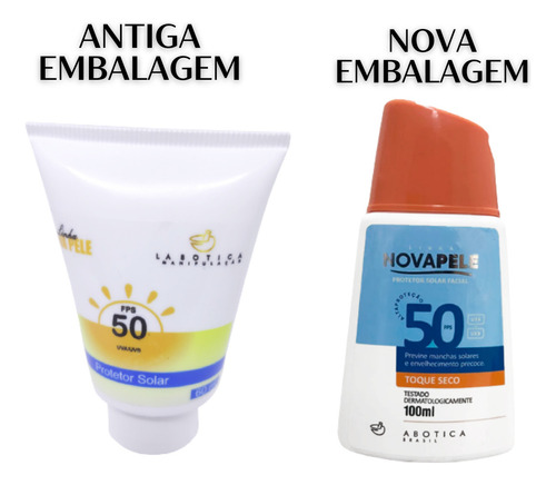 Creme Facial Nova Pele + Filtro Solar Nova Pele 50 Fps 