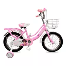 Bicicleta Paseo R16 Infantil Niña C/ Canasto Y Acc - El Rey Color Rosado