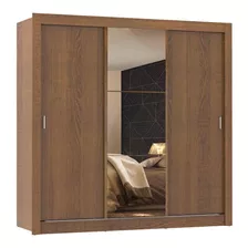 Guarda Roupa Casal Madesa Mônaco 3 Portas Correr C/ Espelho Cor Rustic 10938n1e