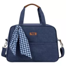 Bolsa De Maternidade Hug Média Mescla Azul Marinho