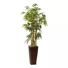 Nearly Natural 6737 4feet Bamboo Con Maceta Decorativa