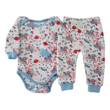 Conjunto Body E Mijão Bebe Micro Soft Inverno