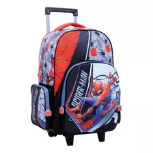 Mochila Con Carro Spiderman Grey 18 Wabro