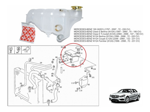 Deposito Auxiliar Radiador Mercedes Clase E(124)-190(201)feb Foto 6