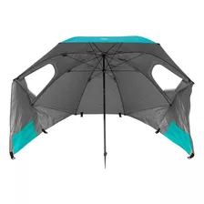 Sombrilla Carpa Playera 2,5 M Para Viento Con Salida De Aire Color Turquesa