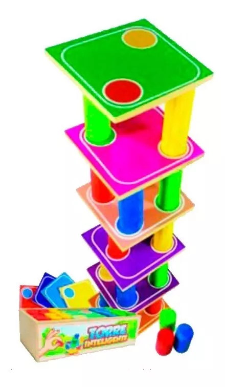  Brinquedo Pedagógico Torre Inteligente Jogo Educativo 