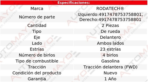 2) Mazas Rueda Delanteras Rodatech Kangoo L4 1.6l 2004-2018 Foto 2