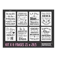 Kit Stencils Frases Cristianas Dios 21x29 Noreste Ideas